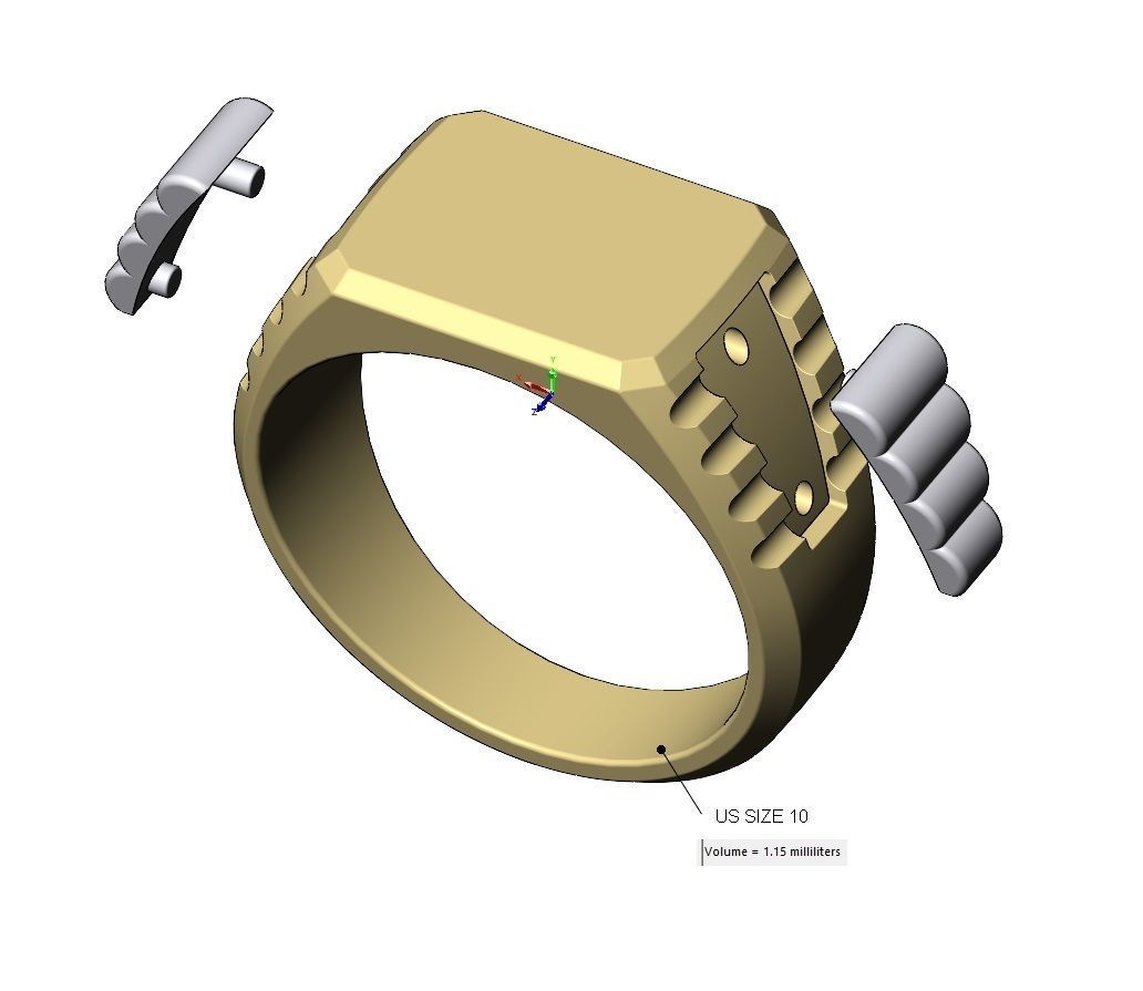 Rectangular presidential link inserts signet US sizes 7to10 3D print model_16