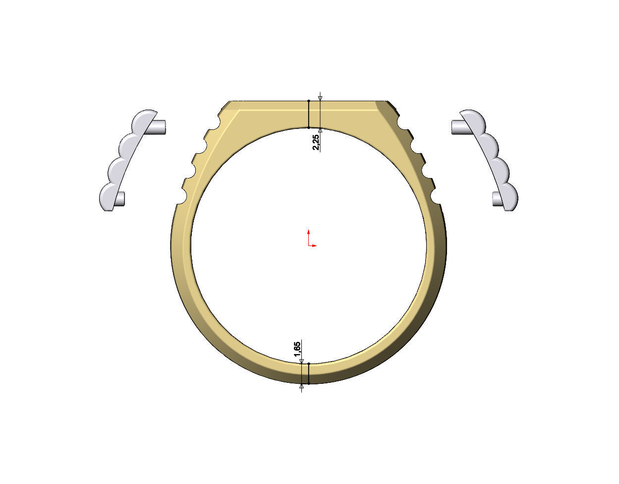Rectangular presidential link inserts signet US sizes 7to10 3D print model_7