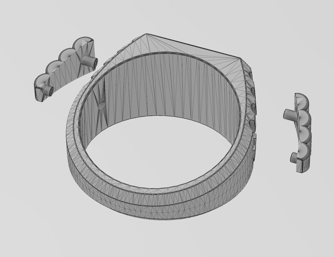 Rectangular presidential link inserts signet US sizes 7to10 3D print model_14