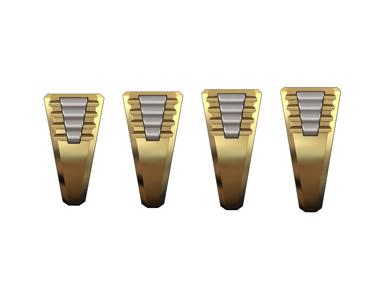 Rectangular presidential link inserts signet US sizes 7to10 3D print model_2