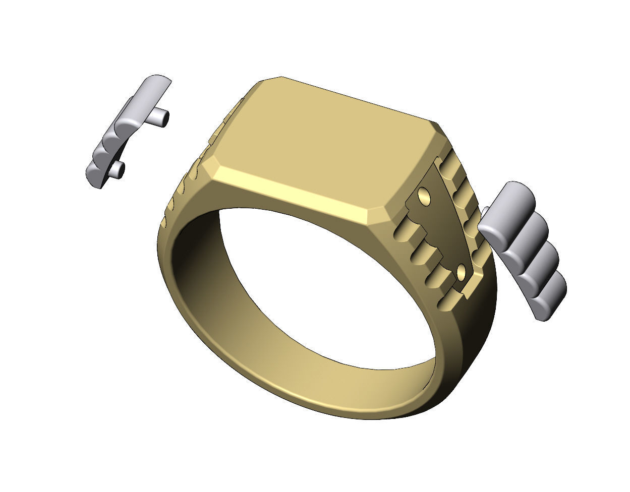 Rectangular presidential link inserts signet US sizes 7to10 3D print model_5