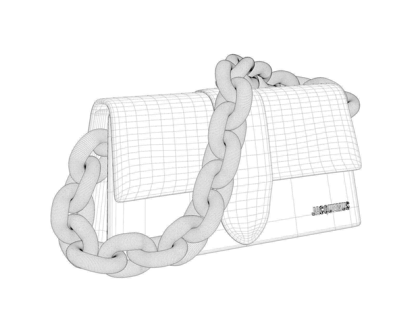 Le Bambino Shearling Long Bag 3D model_3