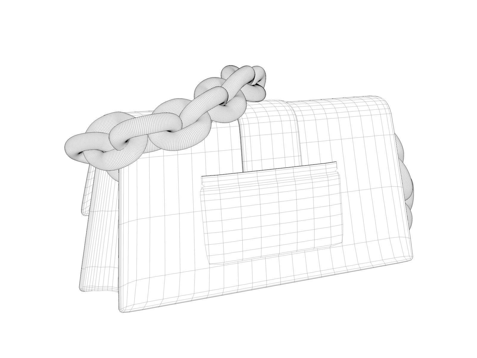 Le Bambino Shearling Long Bag 3D model_4