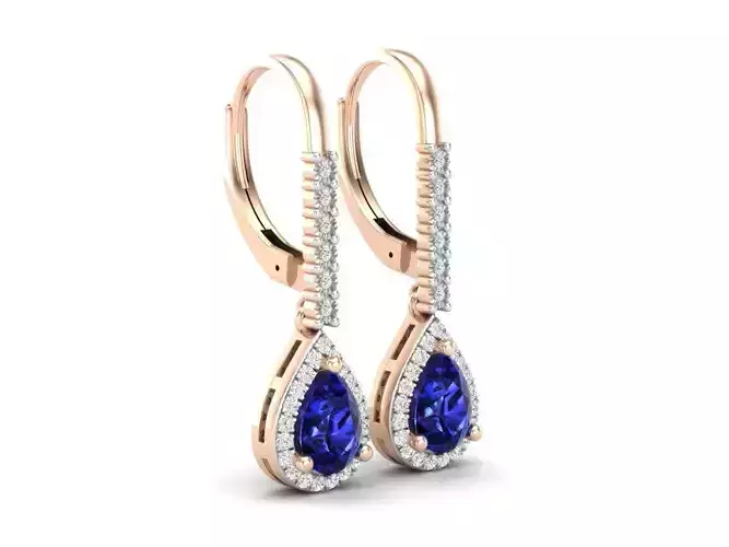 AV 345 Diamond Ladies Dangling Drop Earrings