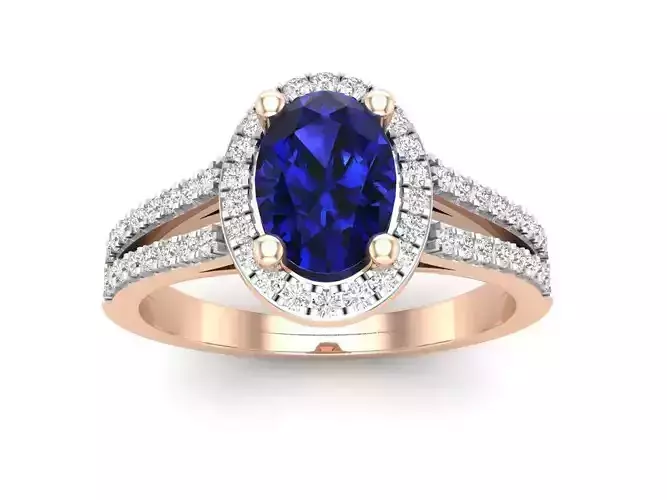 AV 346 Diamond Bridal Split Shank Halo Engagement Ring