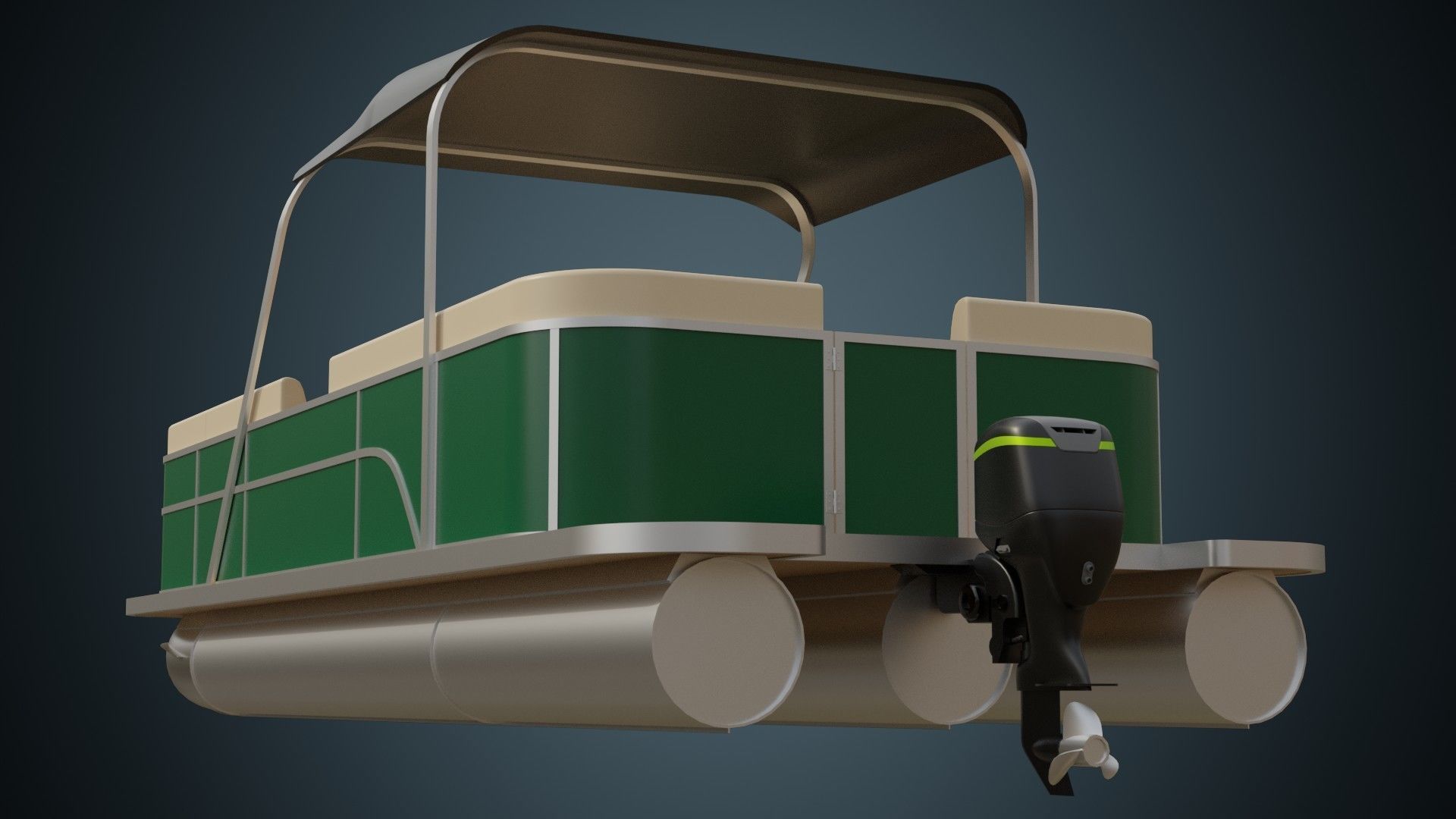 Pontoon Boat 1 Basic 3D model_3