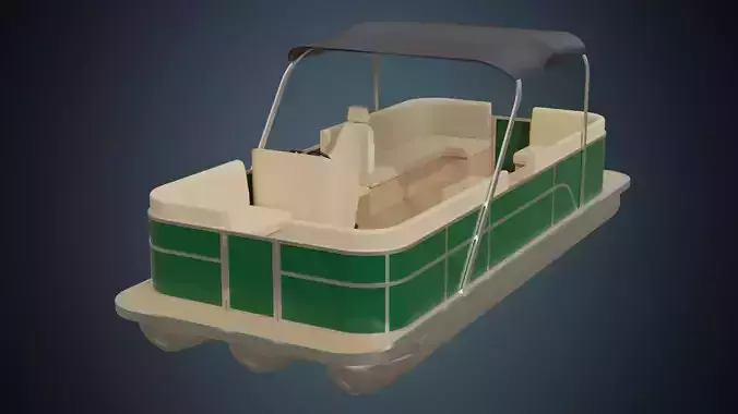 Pontoon Boat 1 Basic 3D model Pontoon Boat 1 Basic 3D model