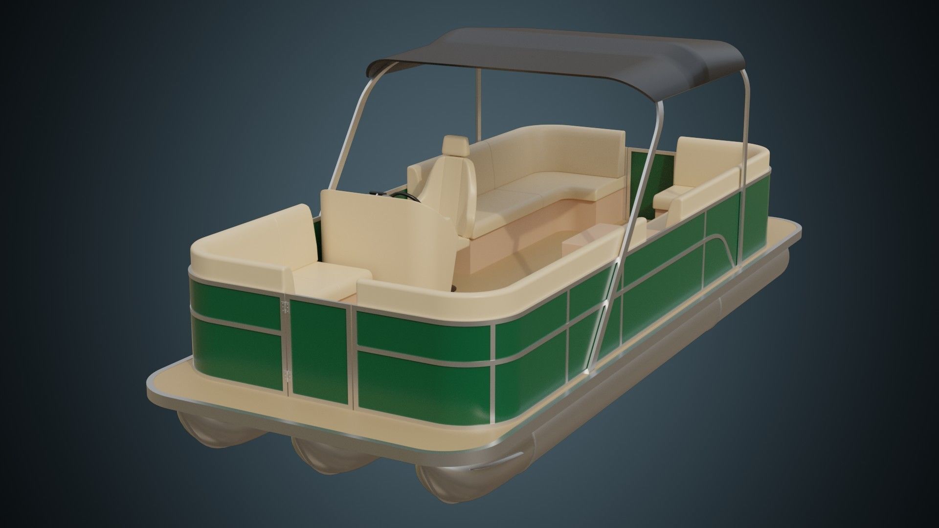 Pontoon Boat 1 Basic 3D model CGTrader