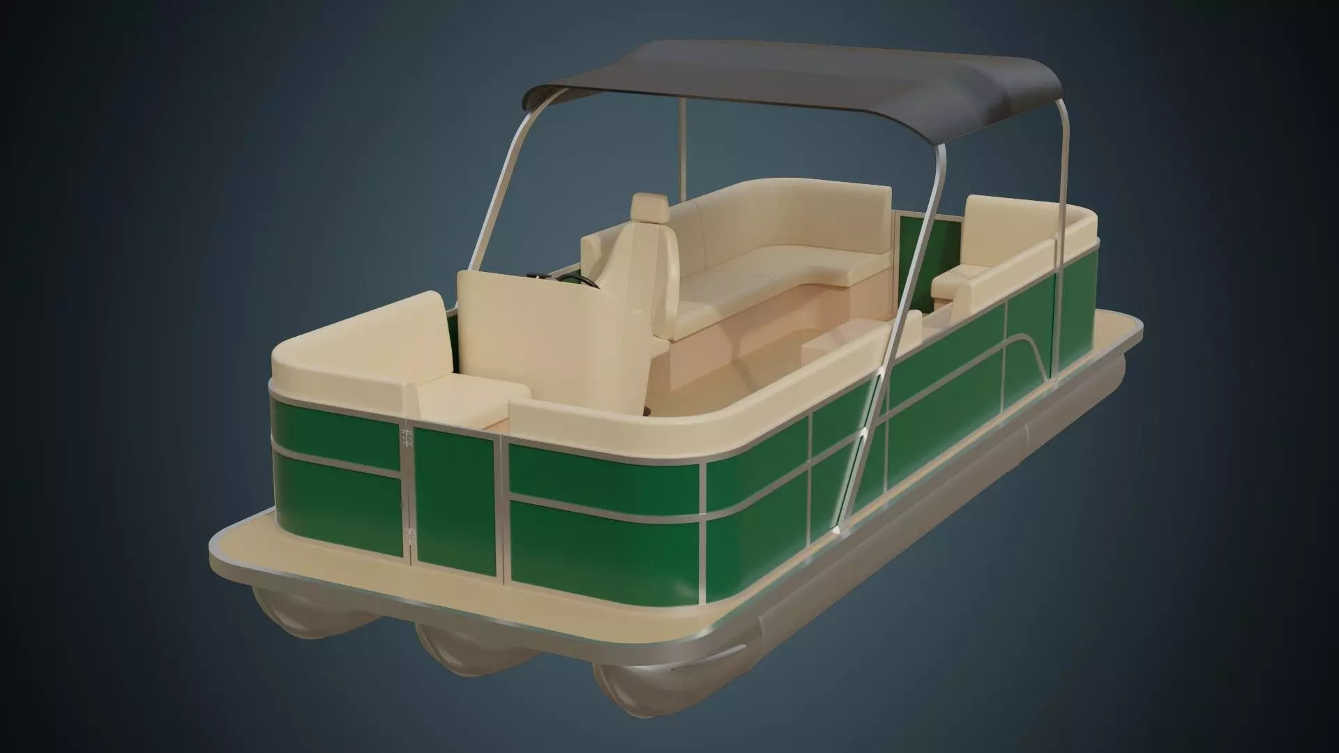 Pontoon Boat 1 Basic 3D model_0