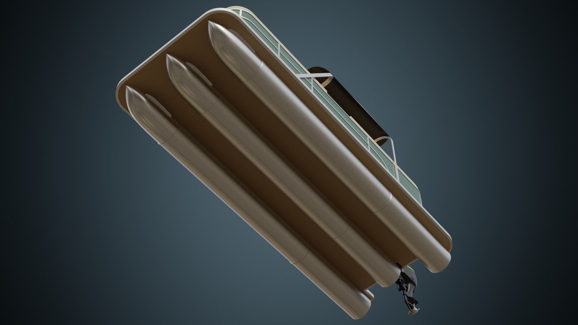 Pontoon Boat 1 Basic 3D model_4