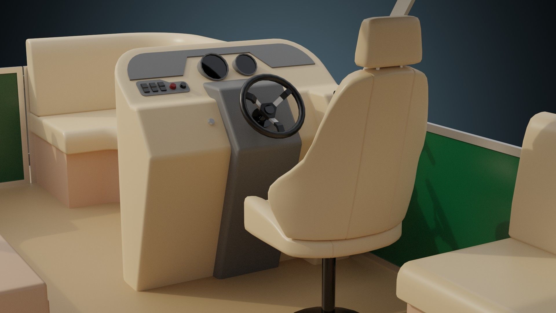 Pontoon Boat 1 Basic 3D model_5