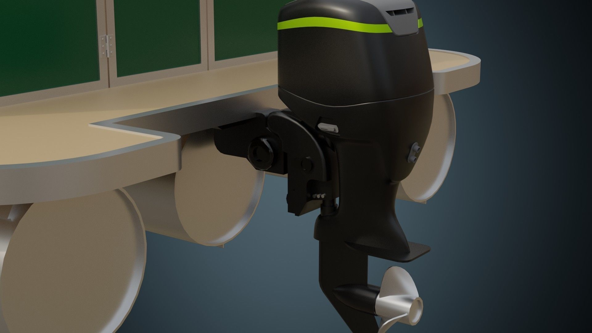 Pontoon Boat 1 Basic 3D model_6