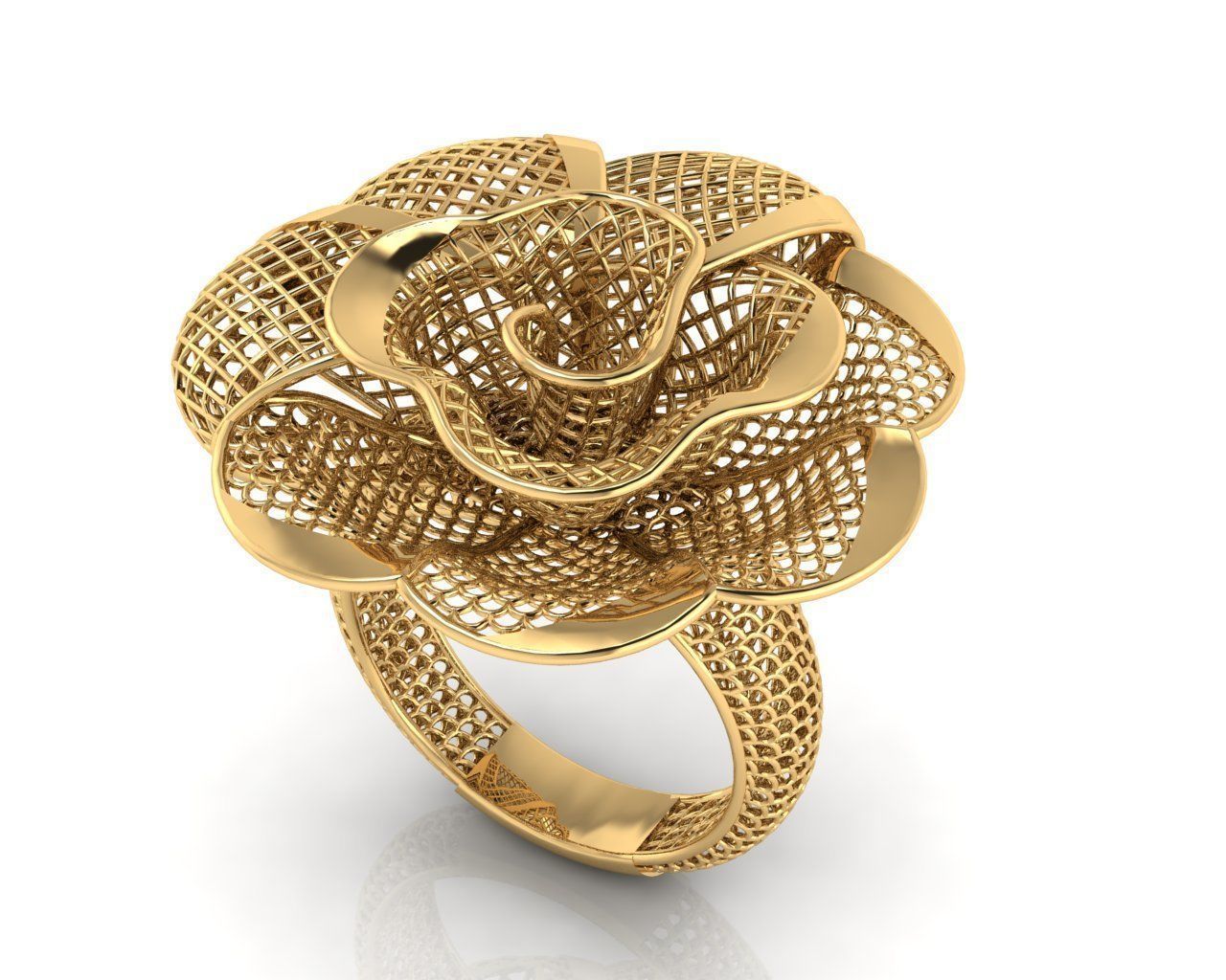 Flower Jaali Ring 3D print model
