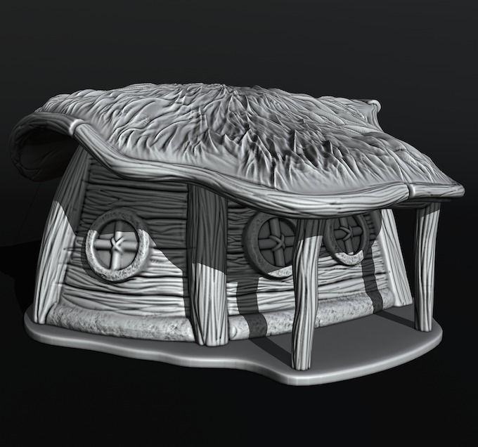 medieval house 3D print model_2