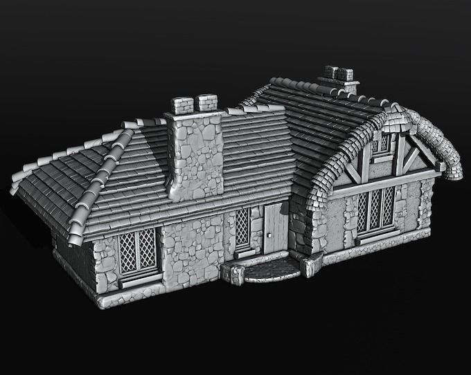 medieval house 3D print model_1