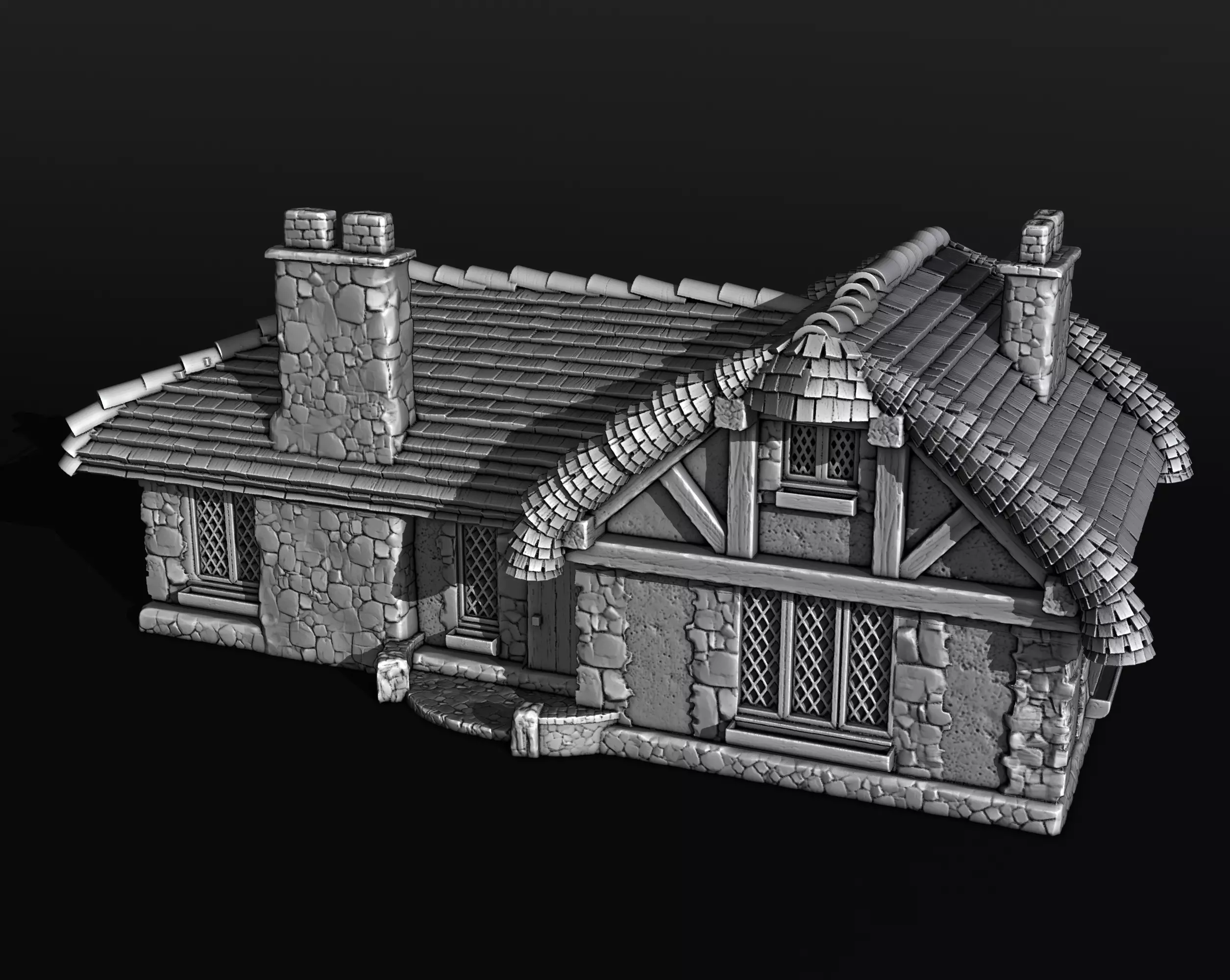 medieval house 3D print model_0