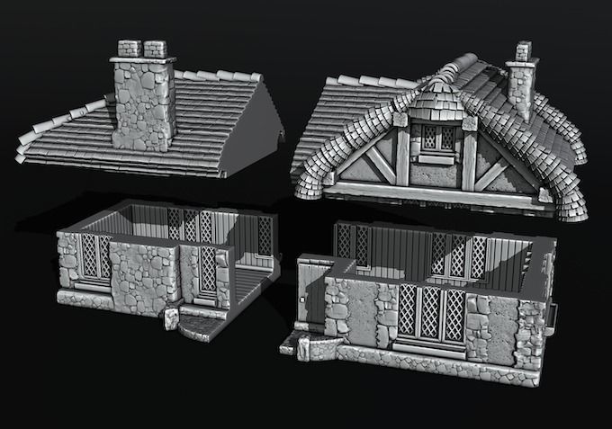 medieval house 3D print model_3