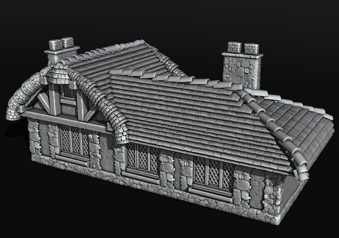 medieval house 3D print model_2