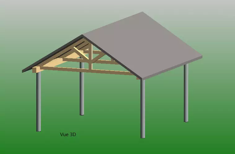 Abri pour Vehicules 3D model_0