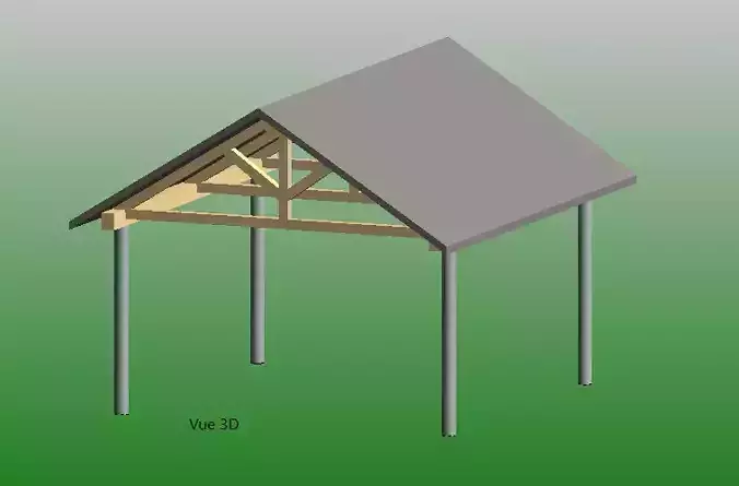 Abri pour Vehicules 3D model