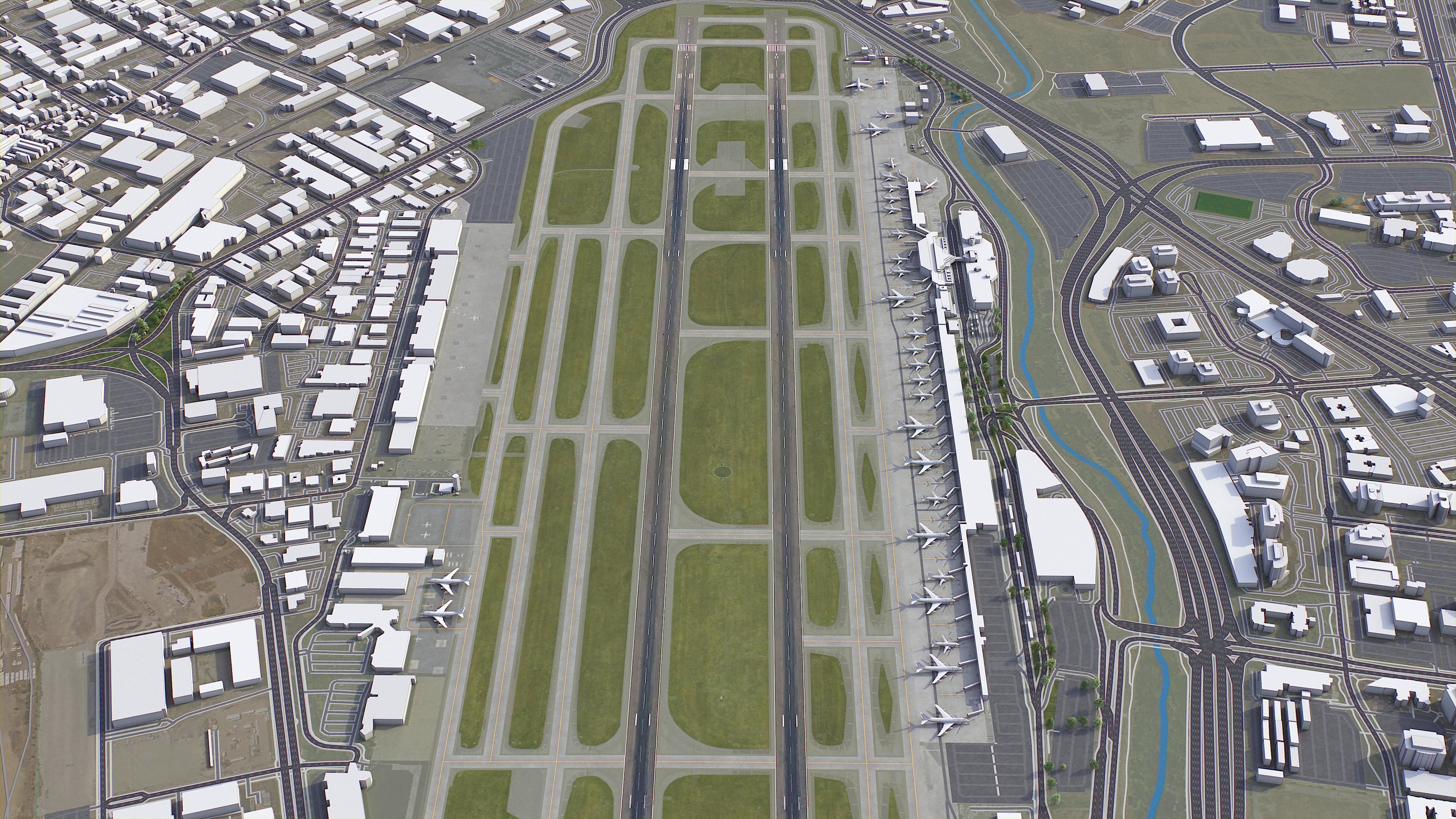 San Jose Airport Low-poly 3D model_4