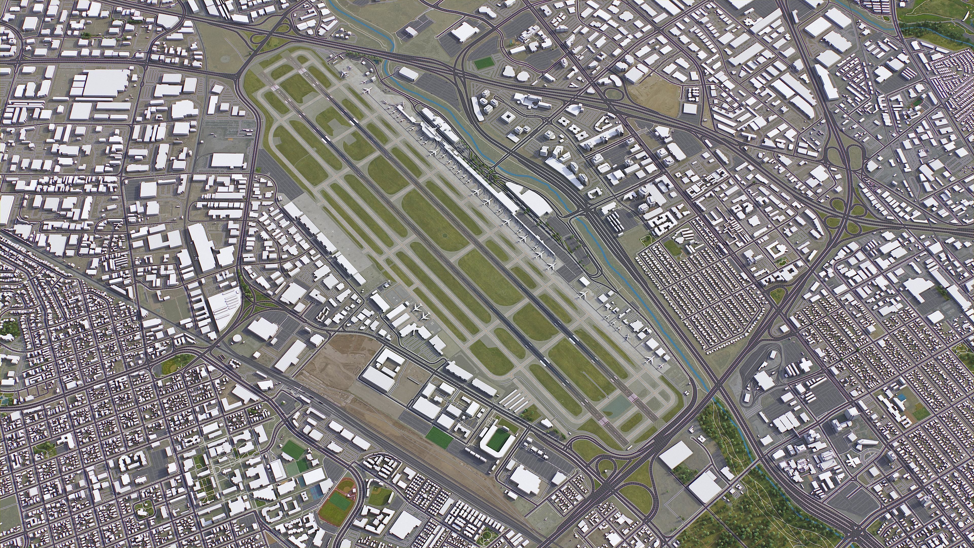 San Jose Airport Low-poly 3D model_1