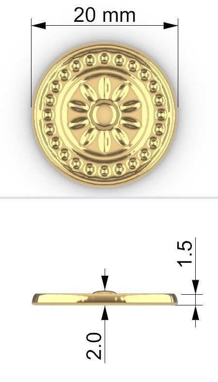 Medalion I Old coin Free 3D print model_1