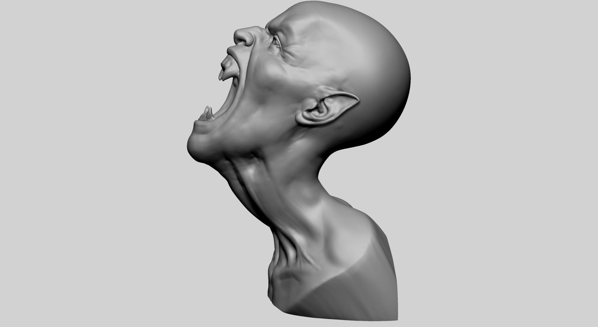 Creature Bust B 3D print model_5
