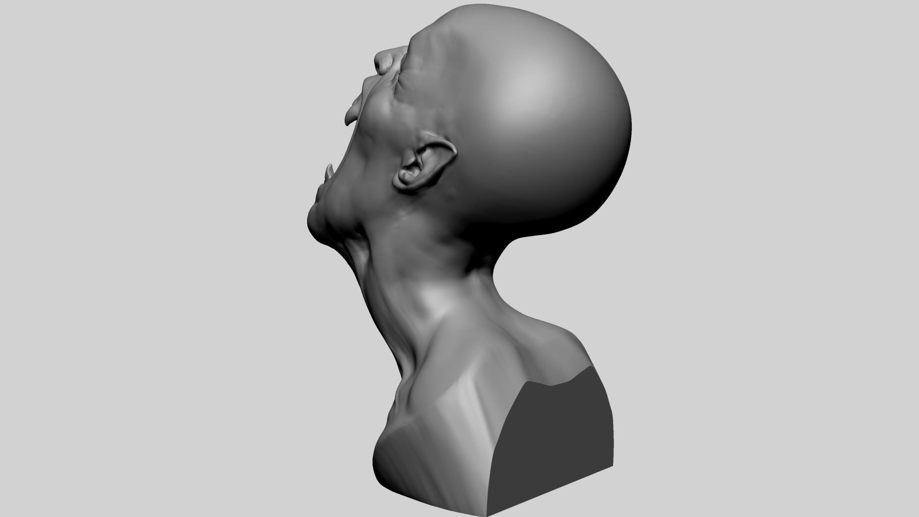 Creature Bust B 3D print model_4