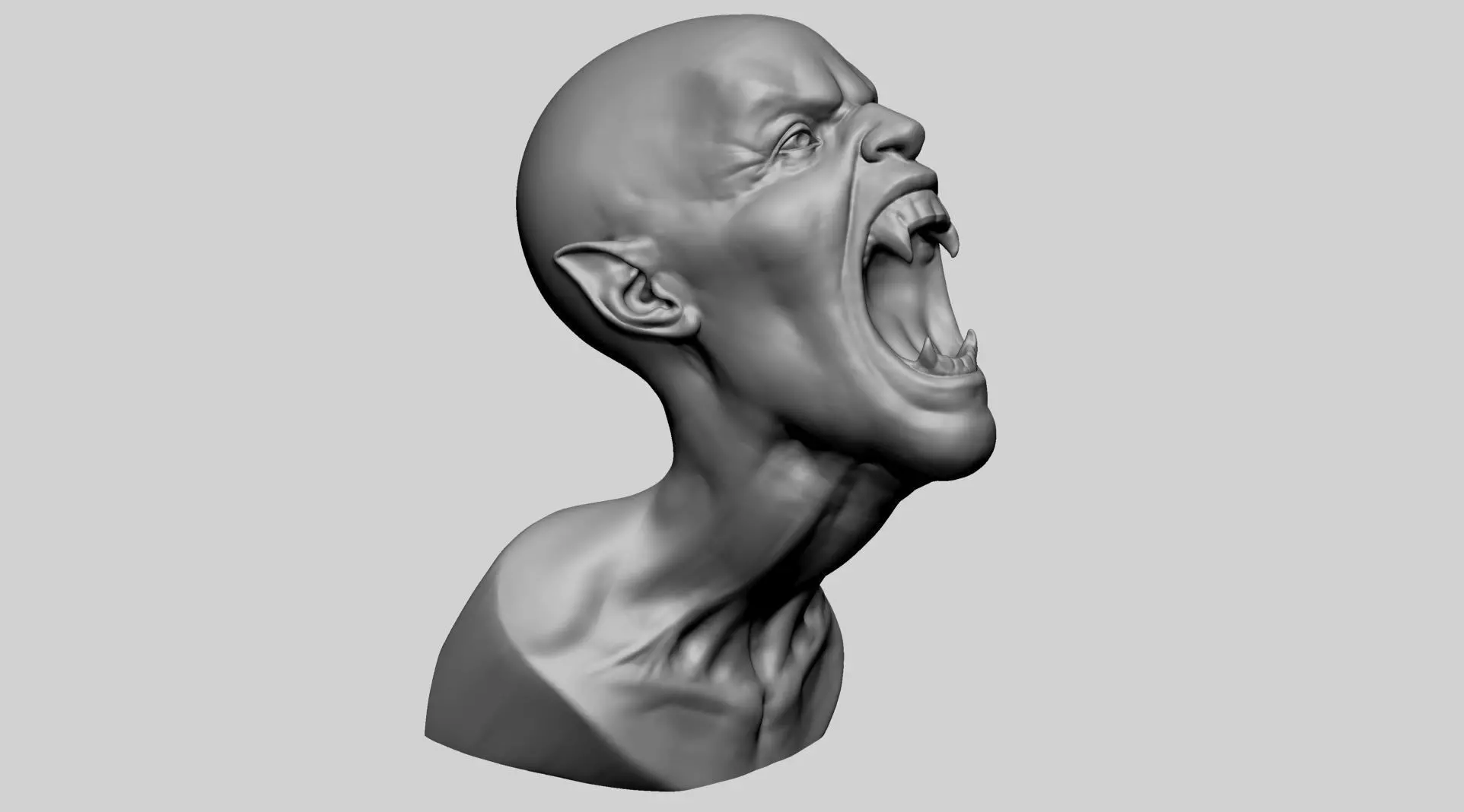 Creature Bust B 3D print model_0