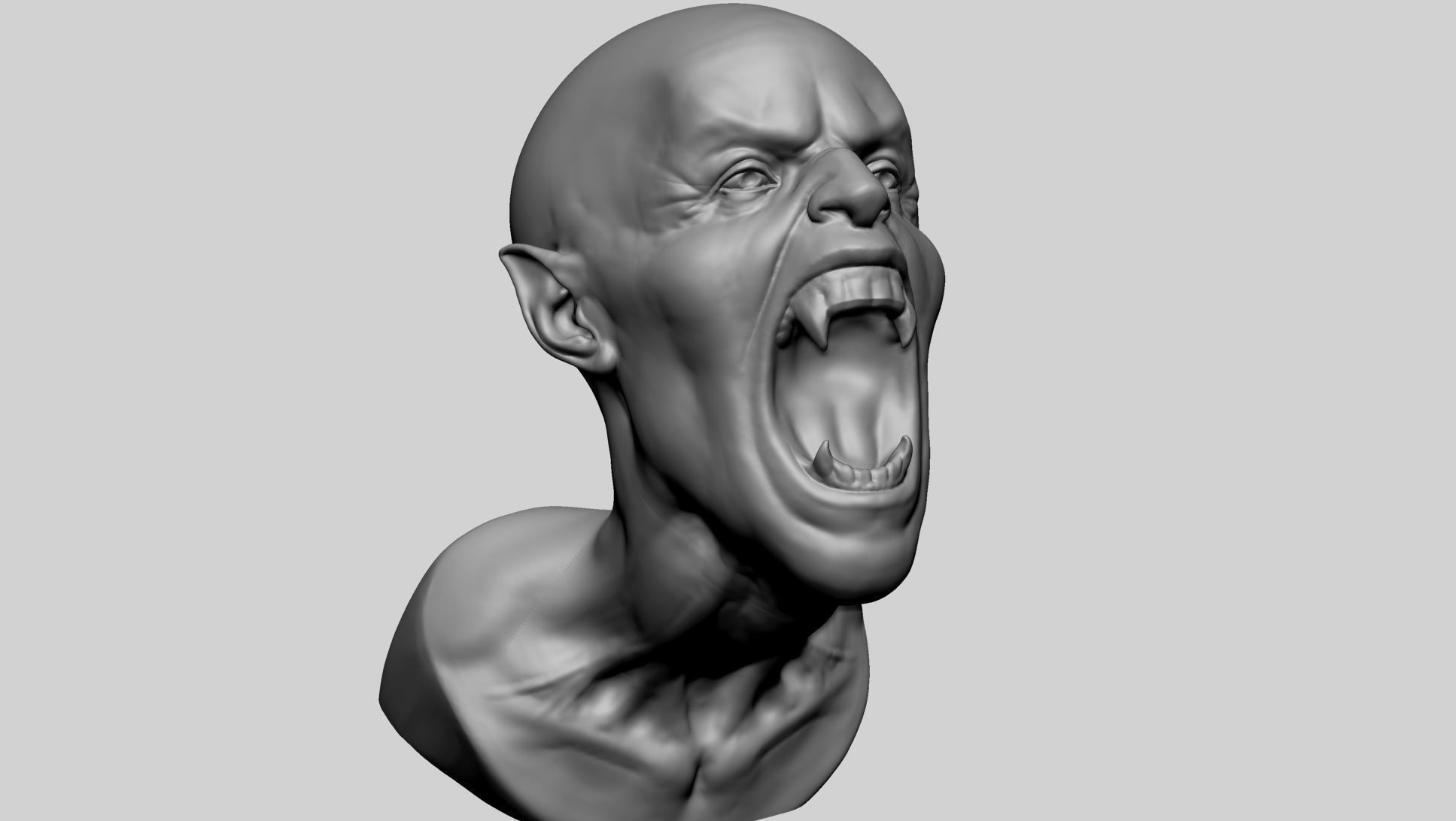 Creature Bust B 3D print model_7