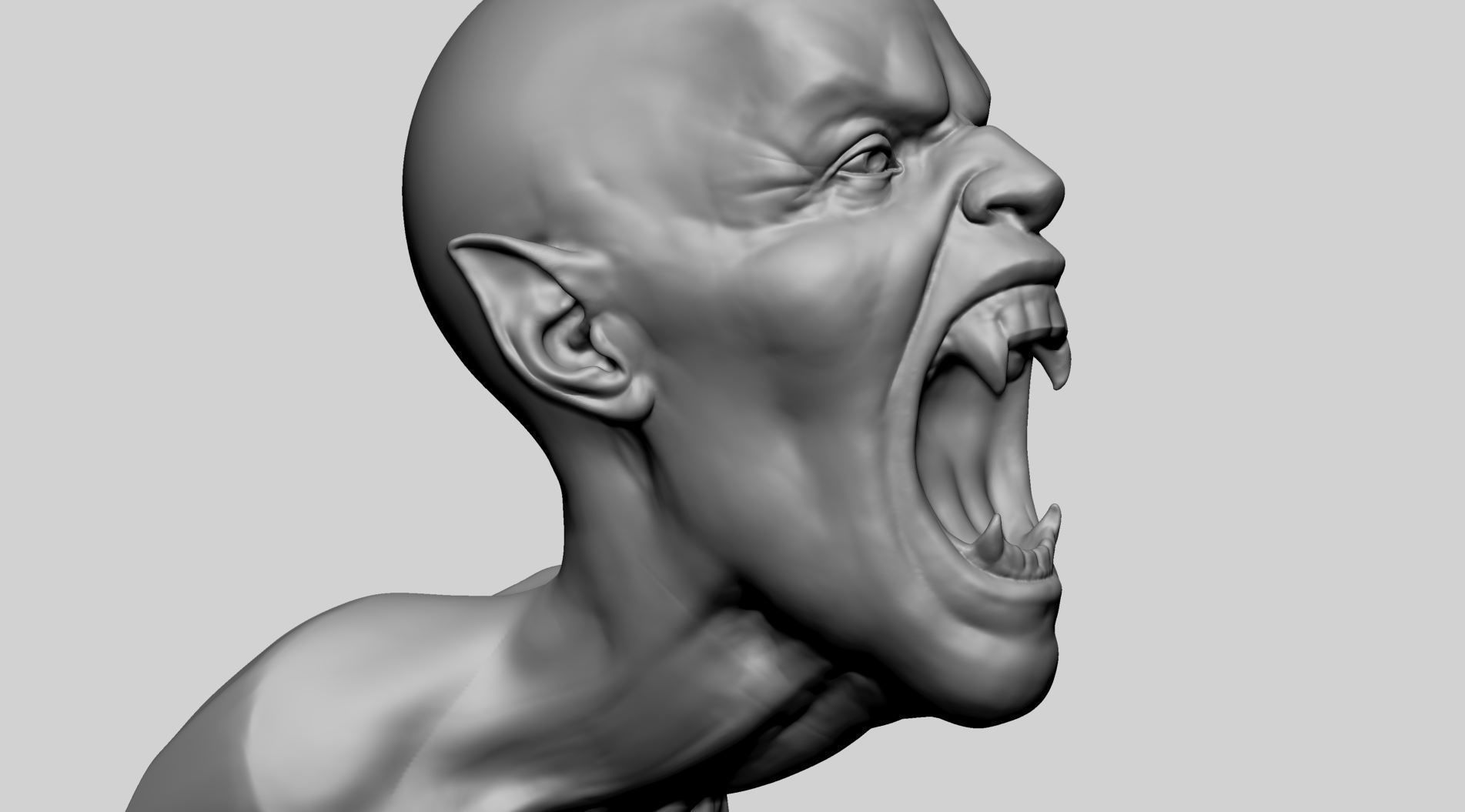 Creature Bust B 3D print model_8
