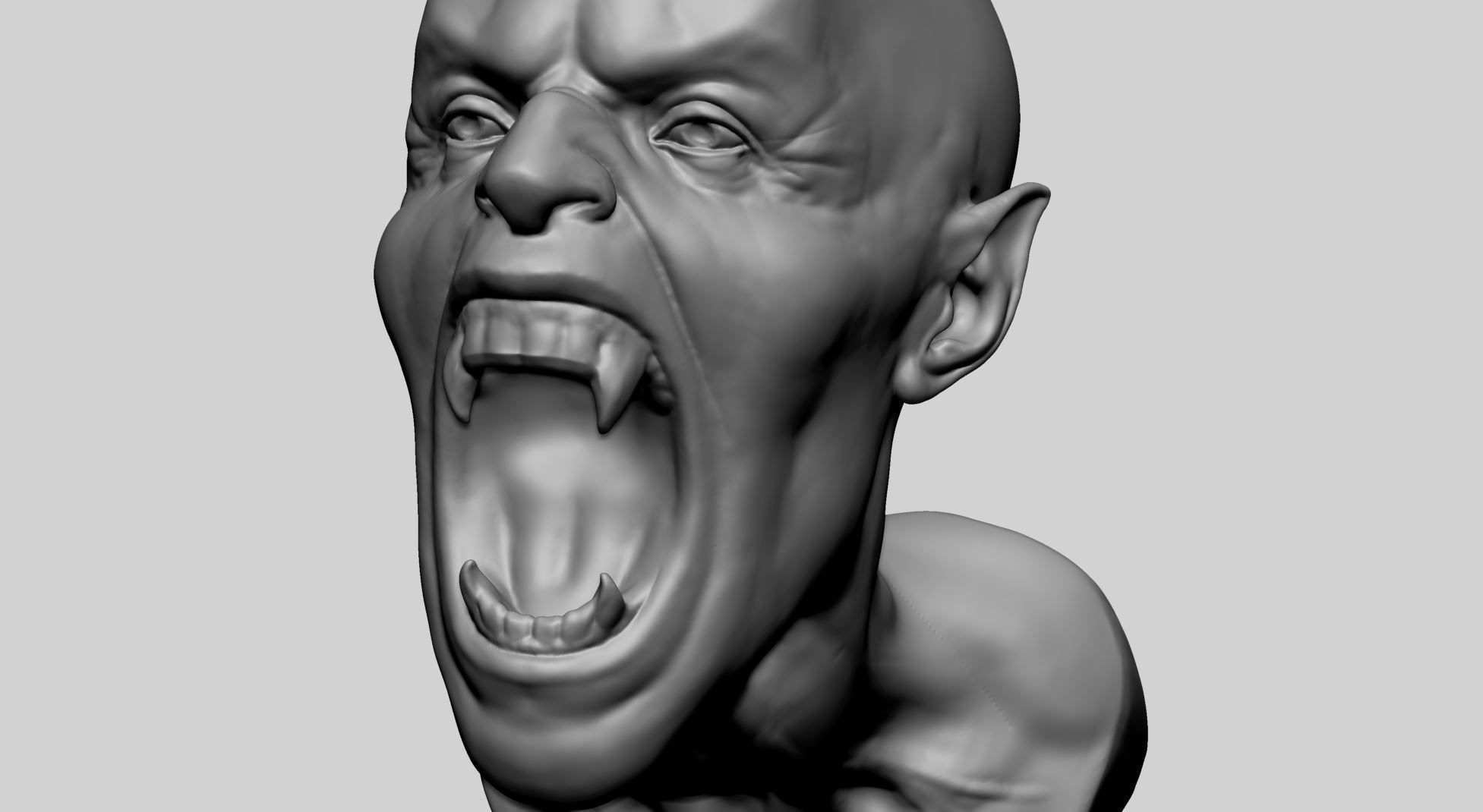 Creature Bust B 3D print model_9
