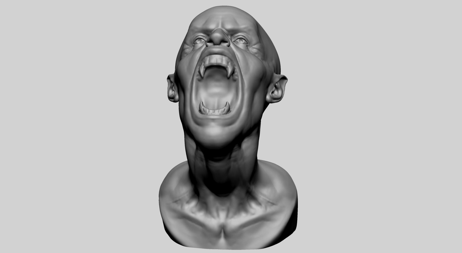Creature Bust B 3D print model_6