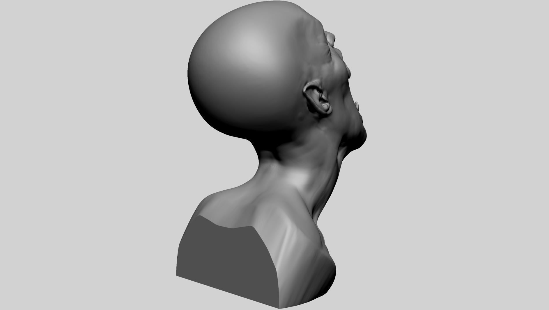 Creature Bust B 3D print model_2