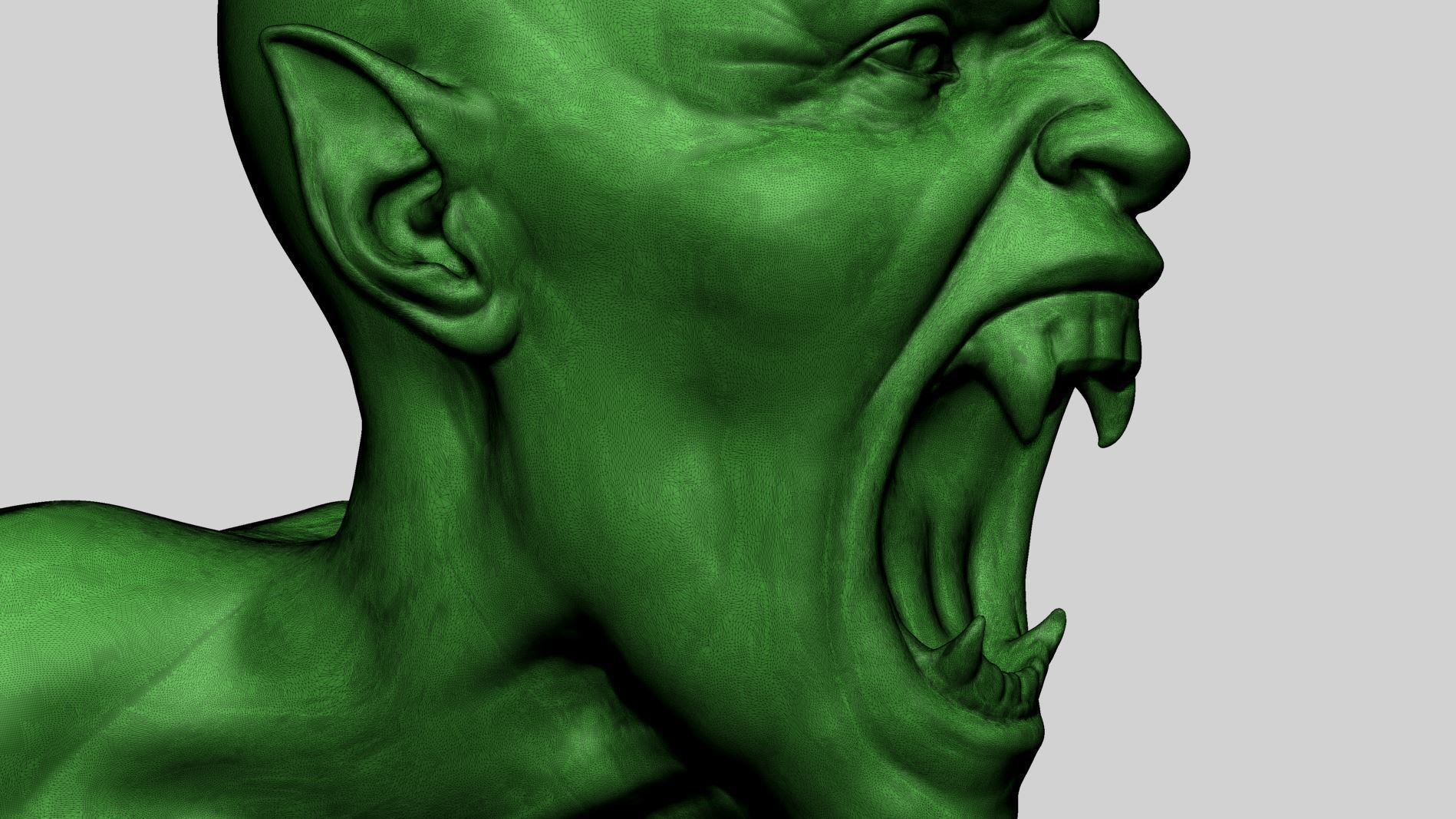 Creature Bust B 3D print model_10