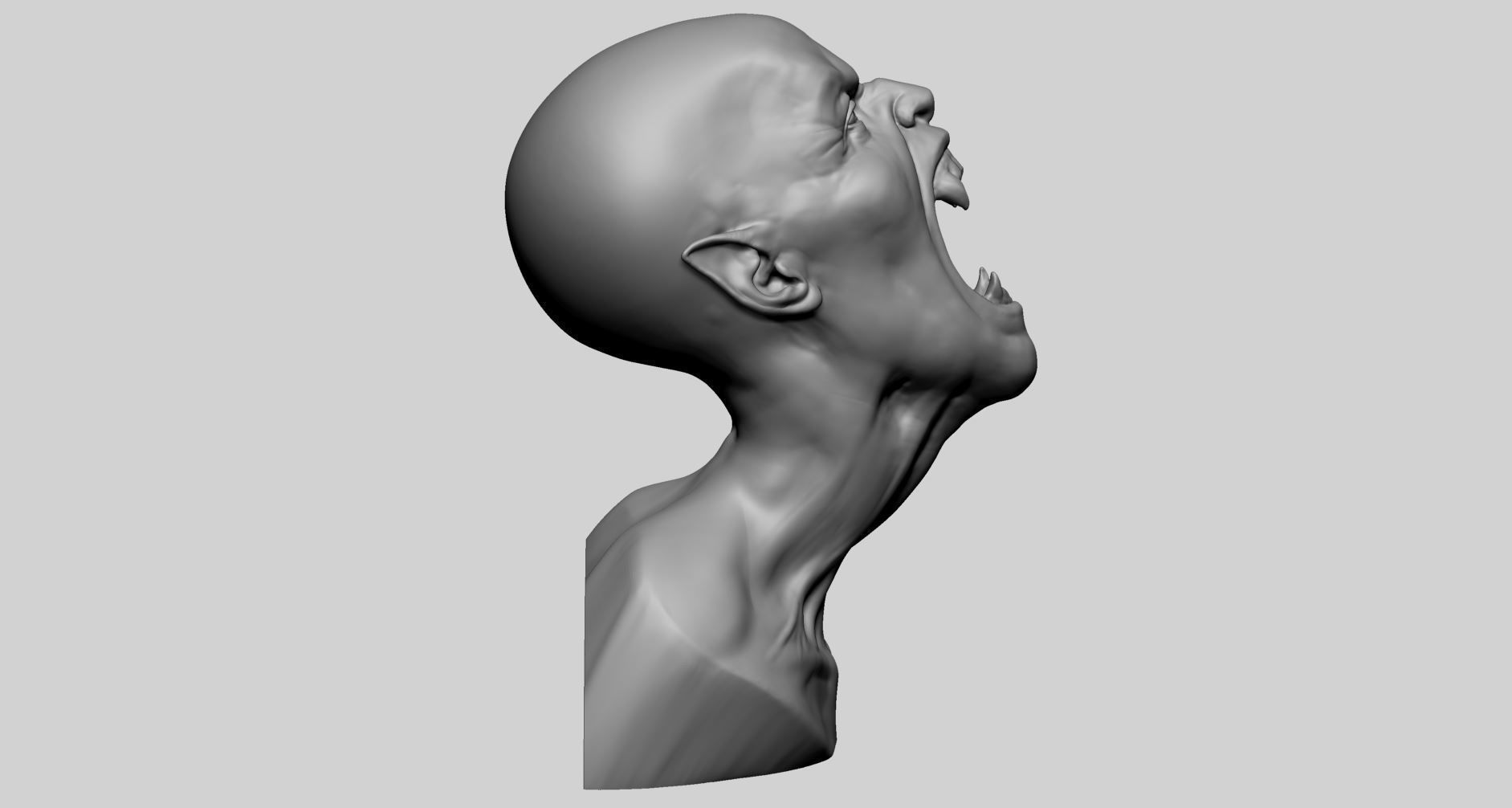 Creature Bust B 3D print model_1