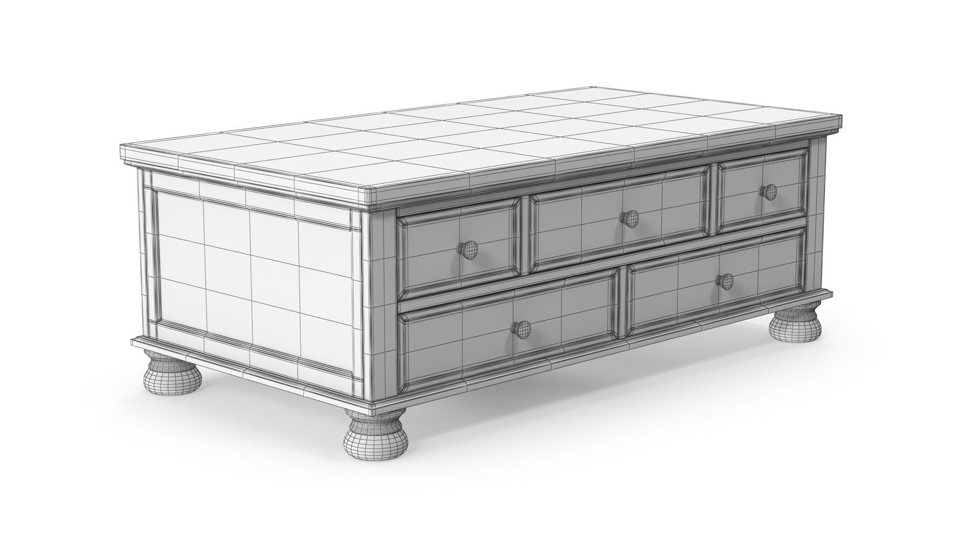 Coffee Table v2 Low-poly 3D model_6