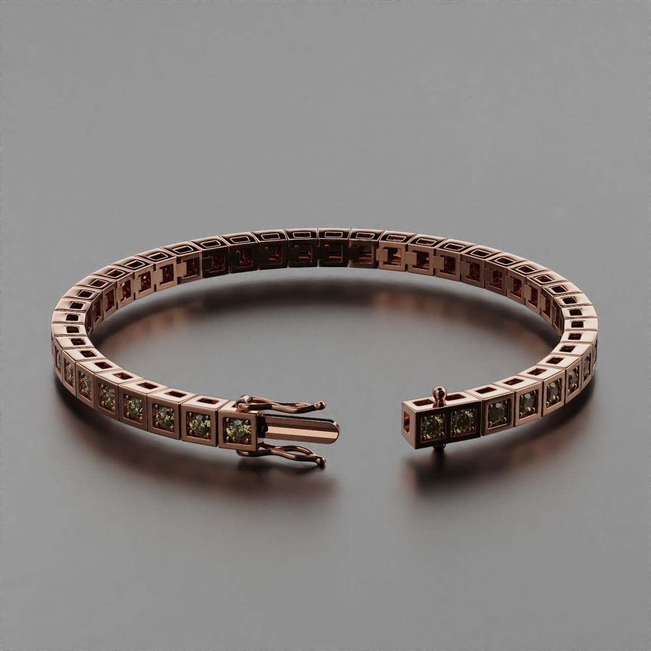 Tennis braclet round 3mm 3D print model_2