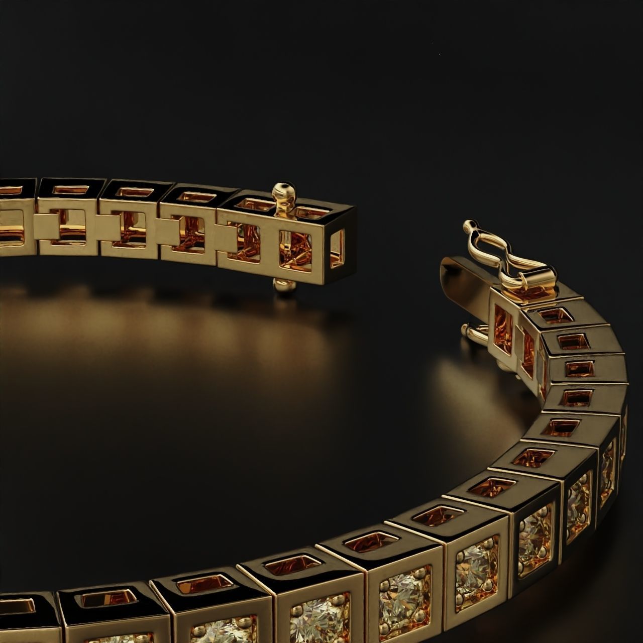 Tennis braclet round 3mm 3D print model_5