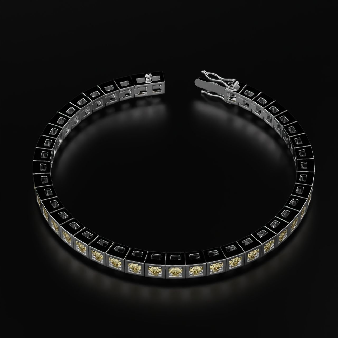 Tennis braclet round 3mm 3D print model_9