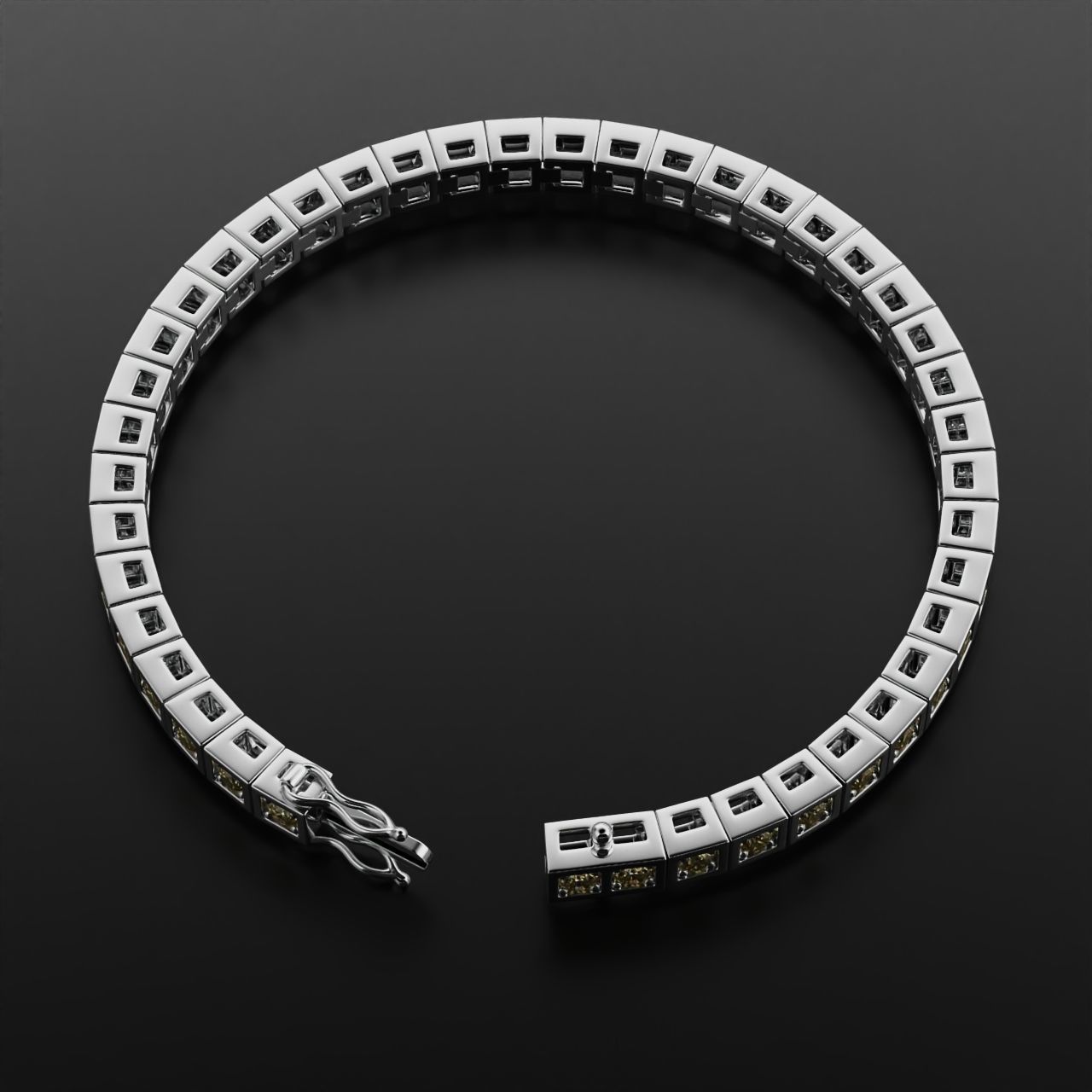 Tennis braclet round 3mm 3D print model_10