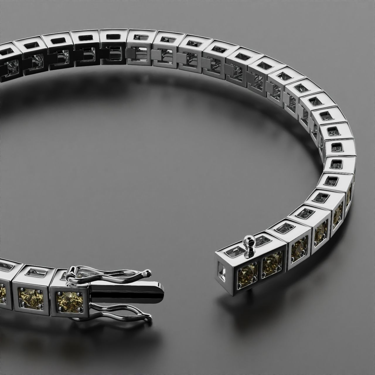 Tennis braclet round 3mm 3D print model_15