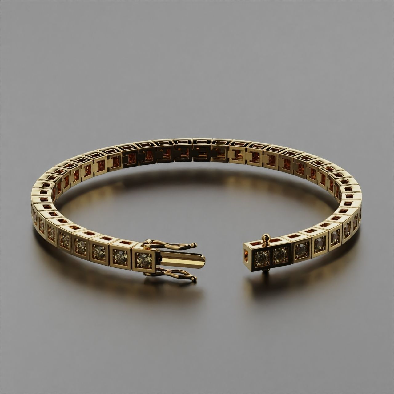 Tennis braclet round 3mm 3D print model_1