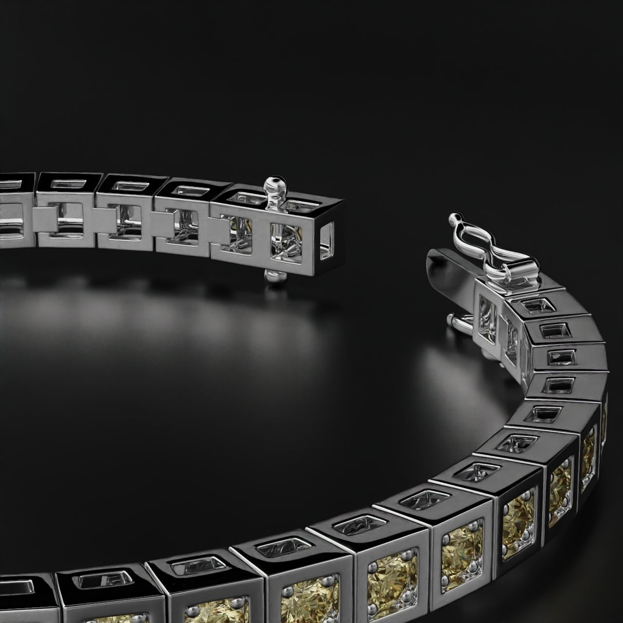 Tennis braclet round 3mm 3D print model_4