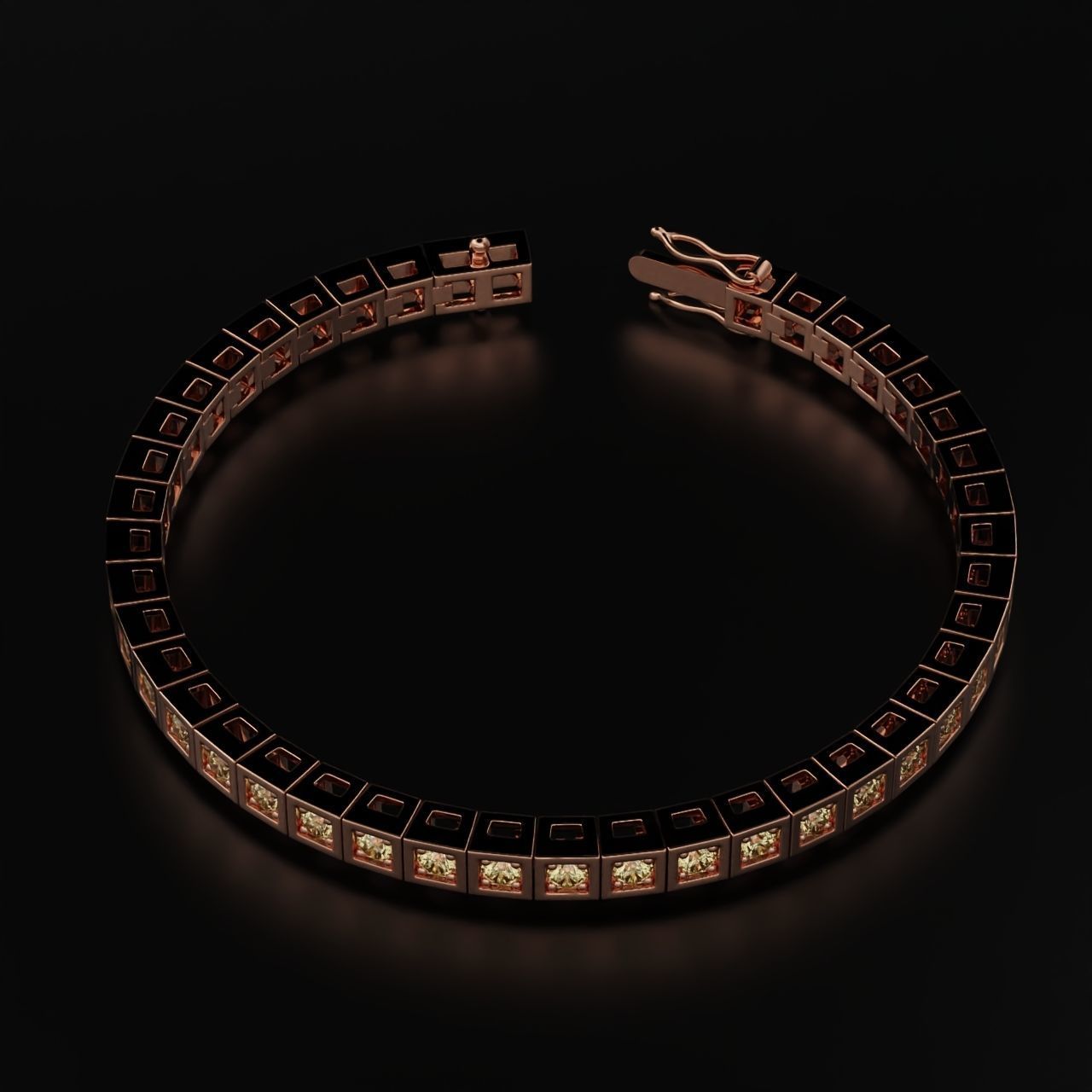 Tennis braclet round 3mm 3D print model_7