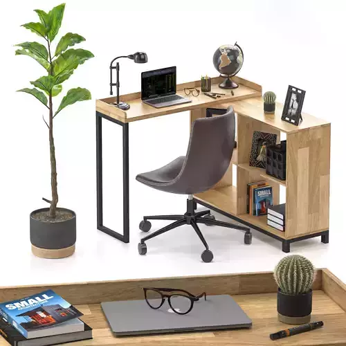 Apple Home Office Workspace Set 3D model