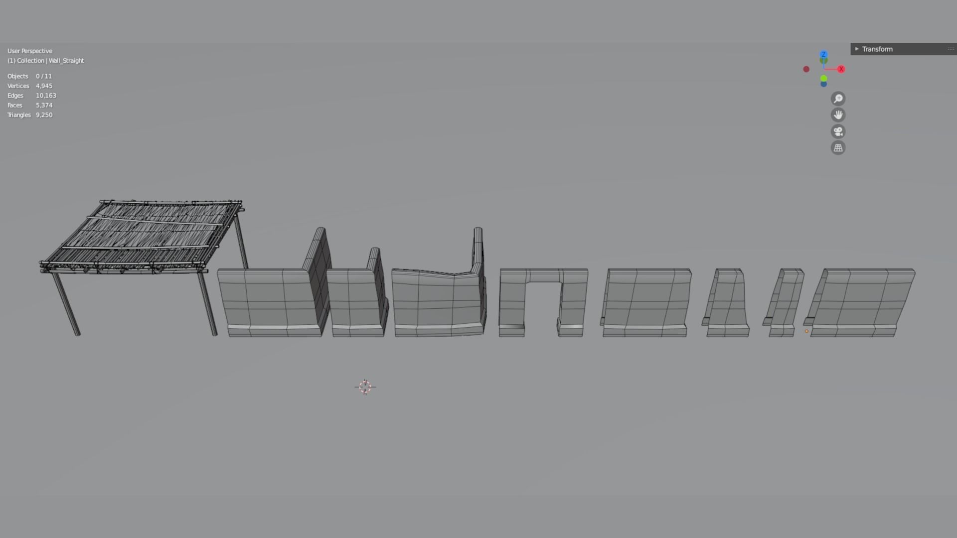 Modular Desert Walls Low-poly 3D model_8