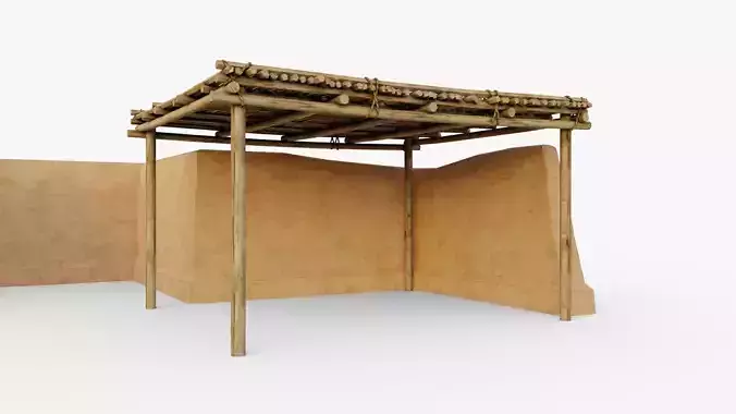 Modular Desert Walls Low-poly 3D model