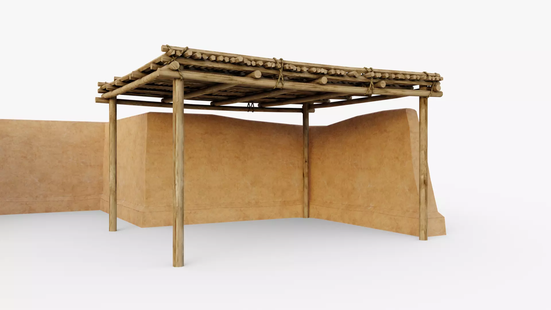 Modular Desert Walls Low-poly 3D model_0